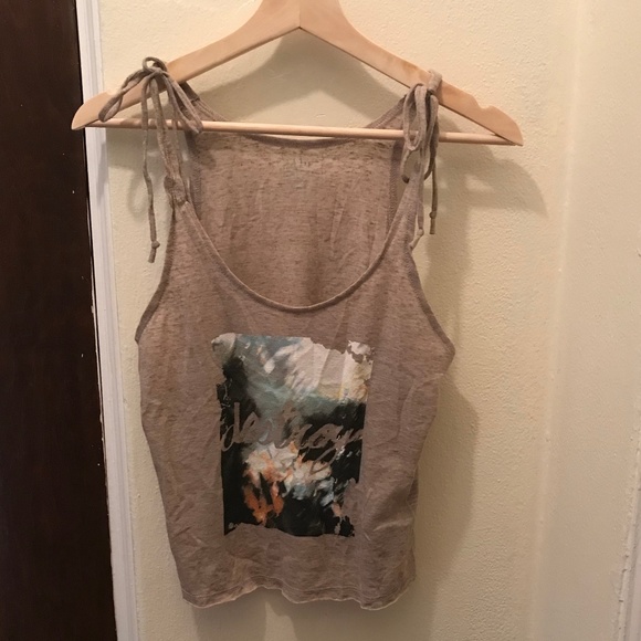 Lilu Tops - Lilu Tan Tanktop with Tie Straps